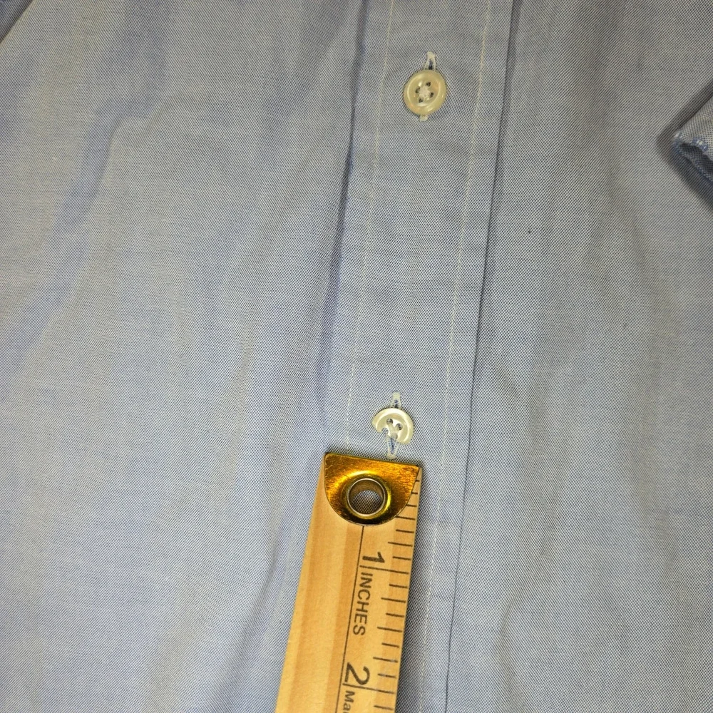Vintage Polo Ralph Lauren Yarmouth Shirt Mens 16 35 Blue Oxford Cotton Flesh